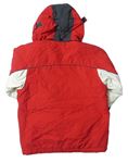 Červená šušťáková lyžiarska bunda s kapucňou