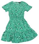 Zelené květované lehké šaty New Look