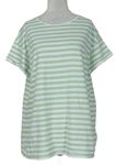 Dámské zeleno-bílé pruhované tričko 