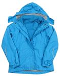 3v1 - Modrá šusťáková celoroční bunda s kapucí 