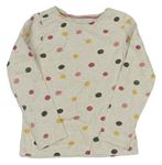 Pudrovo-smetanovo-barevné puntíkaté melírované triko Mothercare