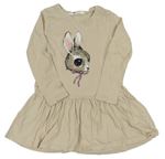 Světlebéžové šaty s králíčkem H&M
