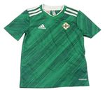 Zelené melírované sportovní tričko s pruhy - Irish Football Association Adidas