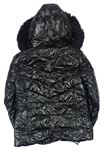 Čierna šušťáková zimná bunda s kapucňou zn. River Island