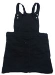 Čierna rifľová na traká sukňa s mačičkou zn. H&M