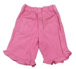 Ružové ľanové capri nohavice zn. John Lewis