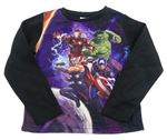 Černo-fialové fleecové pyžamové triko Avengers Marvel