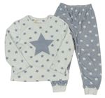 Bílo-šedé sametové pyžamo s hvězdičkami Primark