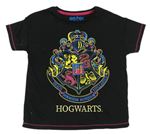 Černé tričko s barevným potiskem - Harry Potter 