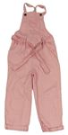 Růžové plátěné laclové kalhoty s páskem Topomini