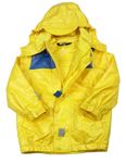 Žluto-modrá nepromokavá jarní bunda s kapucí Tchibo