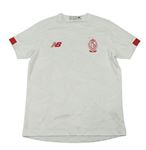 Bílé sportovní funkční tričko s s logem New Balance