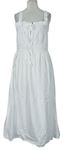 Dámské bílé plátěné midi šaty Primark 