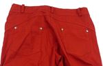 Červené plátenné capri nohavice