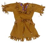 Kostým - Béžové semišové šaty s třásněmi - Indiánka