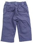 Tmavomodro/fialové plátenné podšité nohavice zn. Benetton