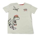 Bílé tričko s dinosaury a nápisem Next