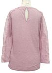 Dámsky ružový ľahký sveter s čipkou zn. Next