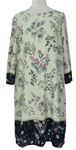 Dámské béžovo-tmavomodré květované šaty M&Co