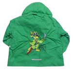 Zelená šušťáková bunda s kapucňou