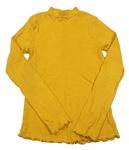 Žluté žebrované triko se stojáčkem F&F