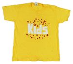 Žluté tričko s nápisem a puntíky Gildan