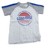 Bílo-šedé tričko s nápisem Converse