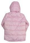 Ružová šušťáková zimná bunda s potlačou a kapucňou zn. H&M