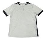 Bílo-černé funkční sportovní tričko s logem KIPSTA