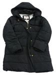 Černý šusťákový zimní kabát s kapucí M&S