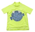 Neonově žluté UV tričko s rybou Next