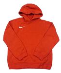 Červenán mikina s logem a kapucí Nike
