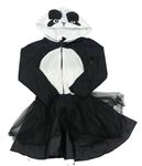 Kostým- černo-bílé šaty s kapucí- panda