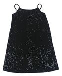 Černé třpytivé flitrové šaty Primark
