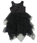 Černé třpytivé tylové slavnostní šaty s flitry H&M