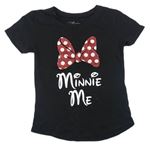 Černé tričko s nápisem a Minnie Disney