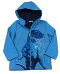 Modrá sofshellová bunda s dinosaurem a kapucí Topolino
