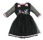 Kostým - Černé tylové šaty - kočka