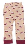 Broskvovo-vínové pyžamové kalhoty s liškami Nutmeg