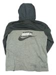 Sivo-tmavosivá melírovaná prepínaci športová mikina s logom a kapucňou zn. Nike