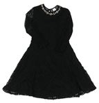 Černé krajkované šaty s kamínky C&A