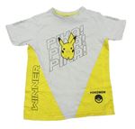 Bílo-žluté tričko s Pikachu 
