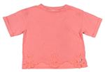 Neonově růžové crop tričko s výšivkou Next