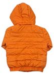 Oranžová šušťáková zimná bunda s logom a kapucňou zn. Hugo Boss