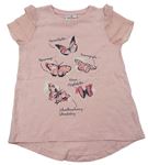 Růžové tričko s motýlky Topolino
