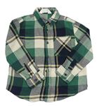 Zeleno-tmavomodro-smetanová kostkovaná košile H&M
