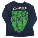 Tmavomodré pyžamové triko - Minecraft
