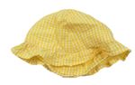 Žluto-bílý kostičkovaný klobouk 