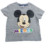 Šedé melírované tričko s Mickeym Disney 