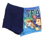 Tmavomodro-modré nohavičkové plavky s Tlapkovou patrolou Nickelodeon